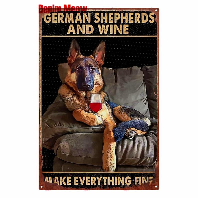 Vintage Turquoise Cat Metal Poster, I Drink Wine Wall Tin Sign, Retro Frogs, Wine Plate for Elf Bar, Pub and Garden Decor, WY52