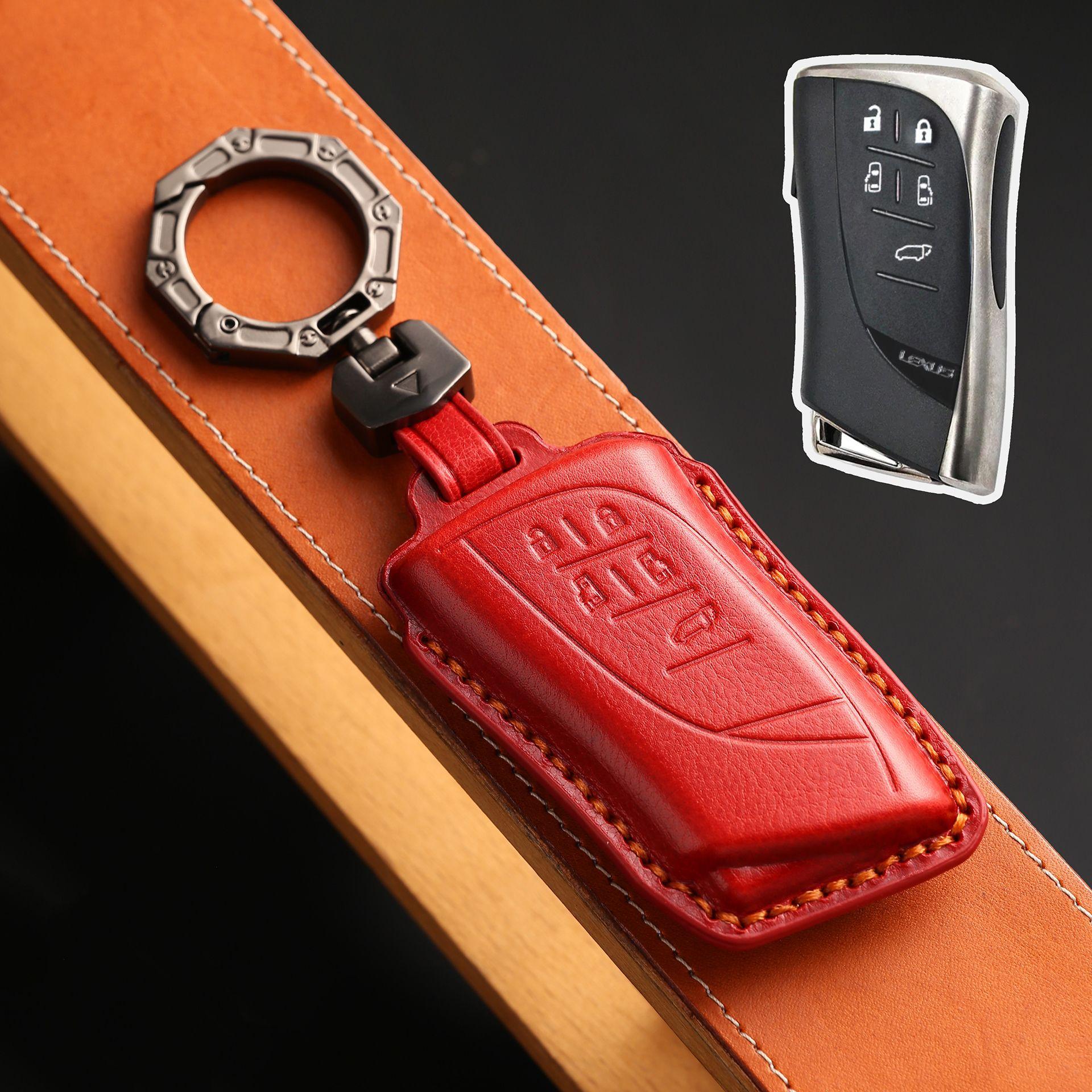 

Suitable For Lexus Lm350H Key Set, Lexus Lm500 High-End Car Case Buckle, Genuine Leather красный