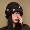 Five Pointed Star Ear Protecting Hat Thicken Beanies Cap Fashion Knitted Hat  Autumn And Winter
