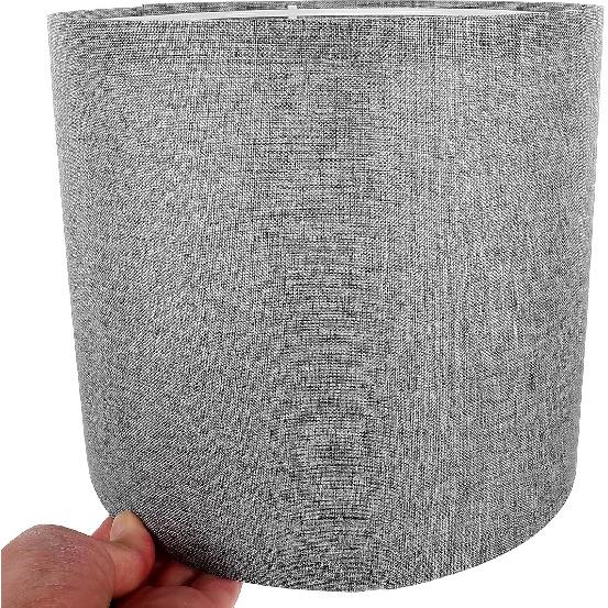 DOITOOL Home Decor Lamp Shade for Table Lamps, Drum Lamp Shade, Replacement Small Natural Linen Lampshades Spider Fitter (Grey) Small White Desk