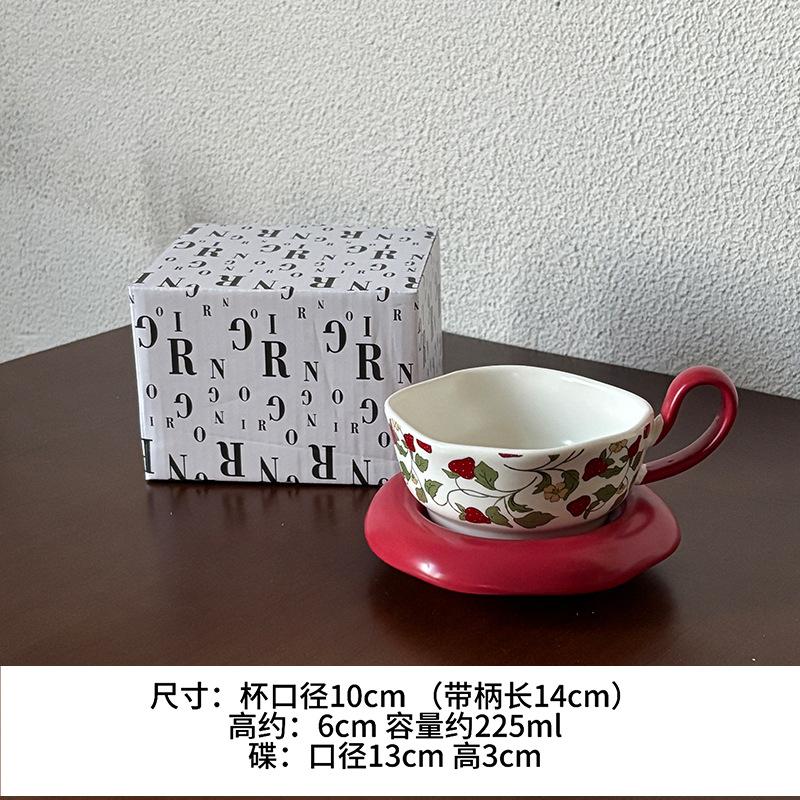 Niche Design Ceramic Cup And Saucer Set Home Office Mug Medieval Coffee Cup Light Luxury High Sense