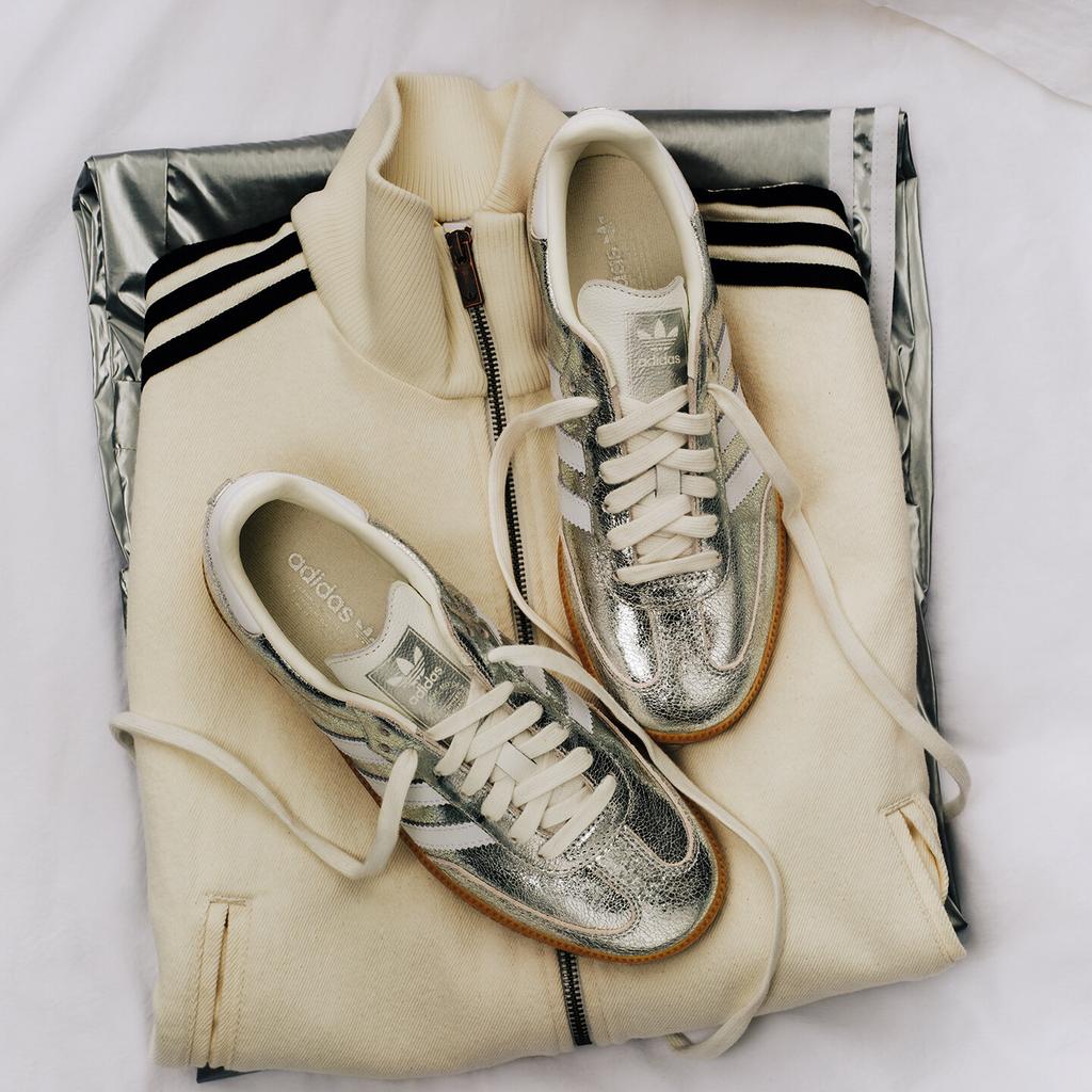 adidas Samba OG Silver Metallic Cracked Leather (Women's)