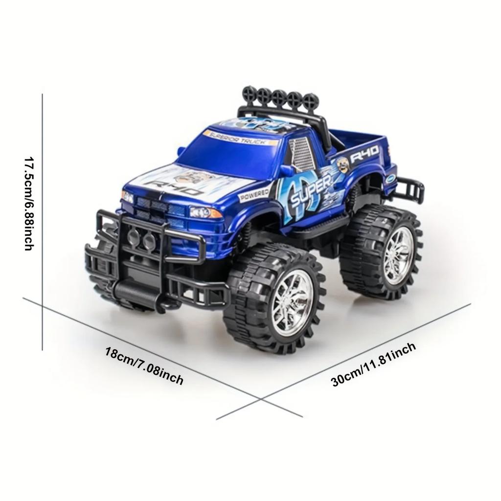 Large Off-Road Car Trucks Toys Friction Powered Push and Go Car Truck Inertia Vehicle for Kids Birthday Gift for Boys Girls