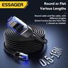 Essager CAT8 Ethernet Cable 40Gbps 2000MHz CAT 8 Networking Cotton Braided Internet Lan Cord for Laptops PS 5 Router RJ45 Cable