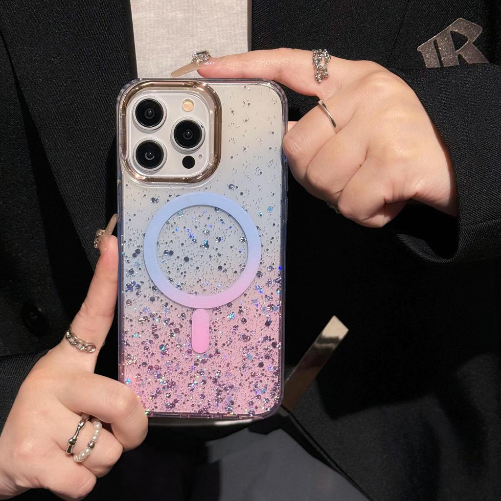 Apple iPhone 16/17 Pro Gradient Glitter Magnetic Case - Full-Coverage for Pro Max