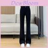 Womens Solid Color Design Wide Leg Pants With High Waist For Winter Casual Wear