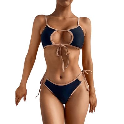 Women's Cutout Lace-Up Sling Splicing Sexy Swimsuit Split Bikini Set