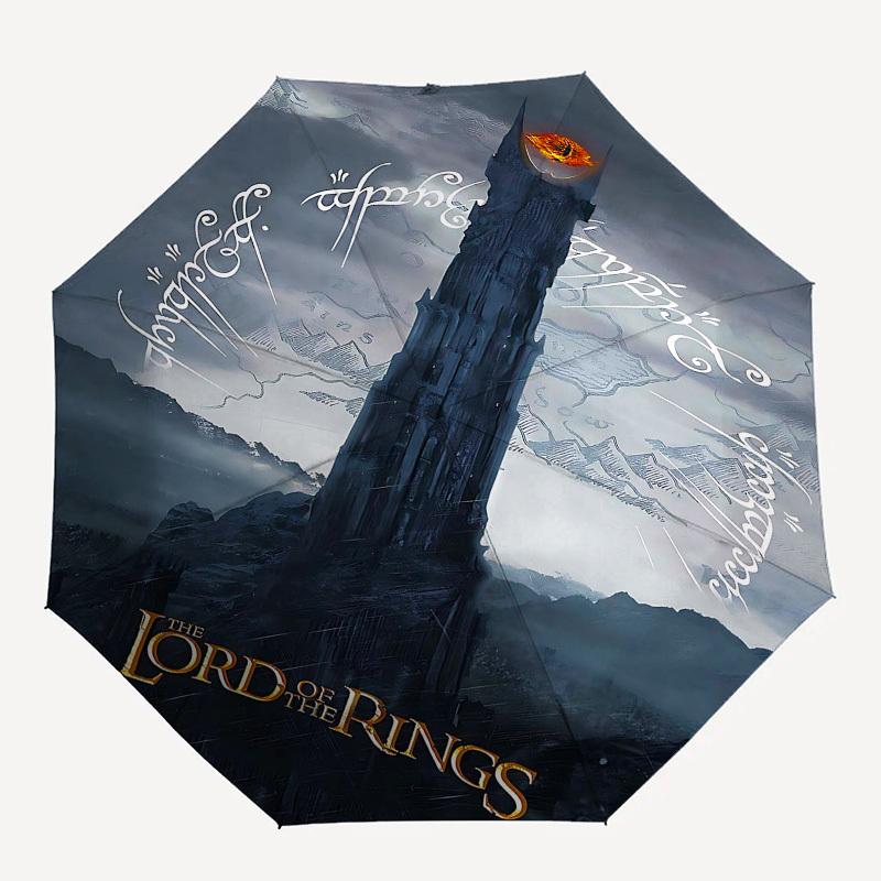 

1pc Mordor Eye_of_Sauron Automatic Folding Umbrella - Compact 8-Rib Design, Durable Plastic & Iron1269L