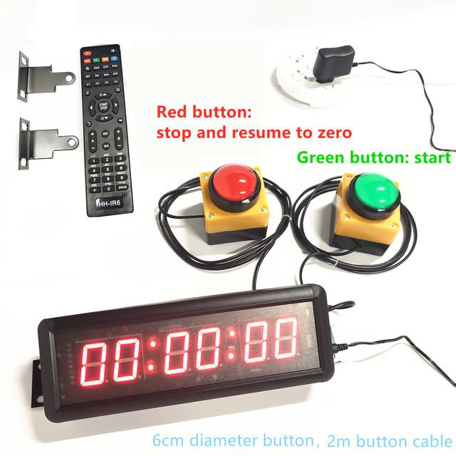 10CM button 29cm Led Countdown Clock Stopwatch,reset to zero Count down remote Control School Rush Answer Competition Game Timer