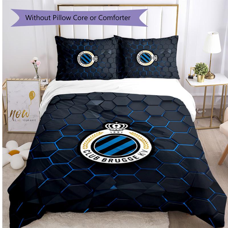 Club Brugge FC Printed 3PCS Bedding Set Breathable Duvet Cover with Pillowcases Decorative Bed Linen for Bedroom Home