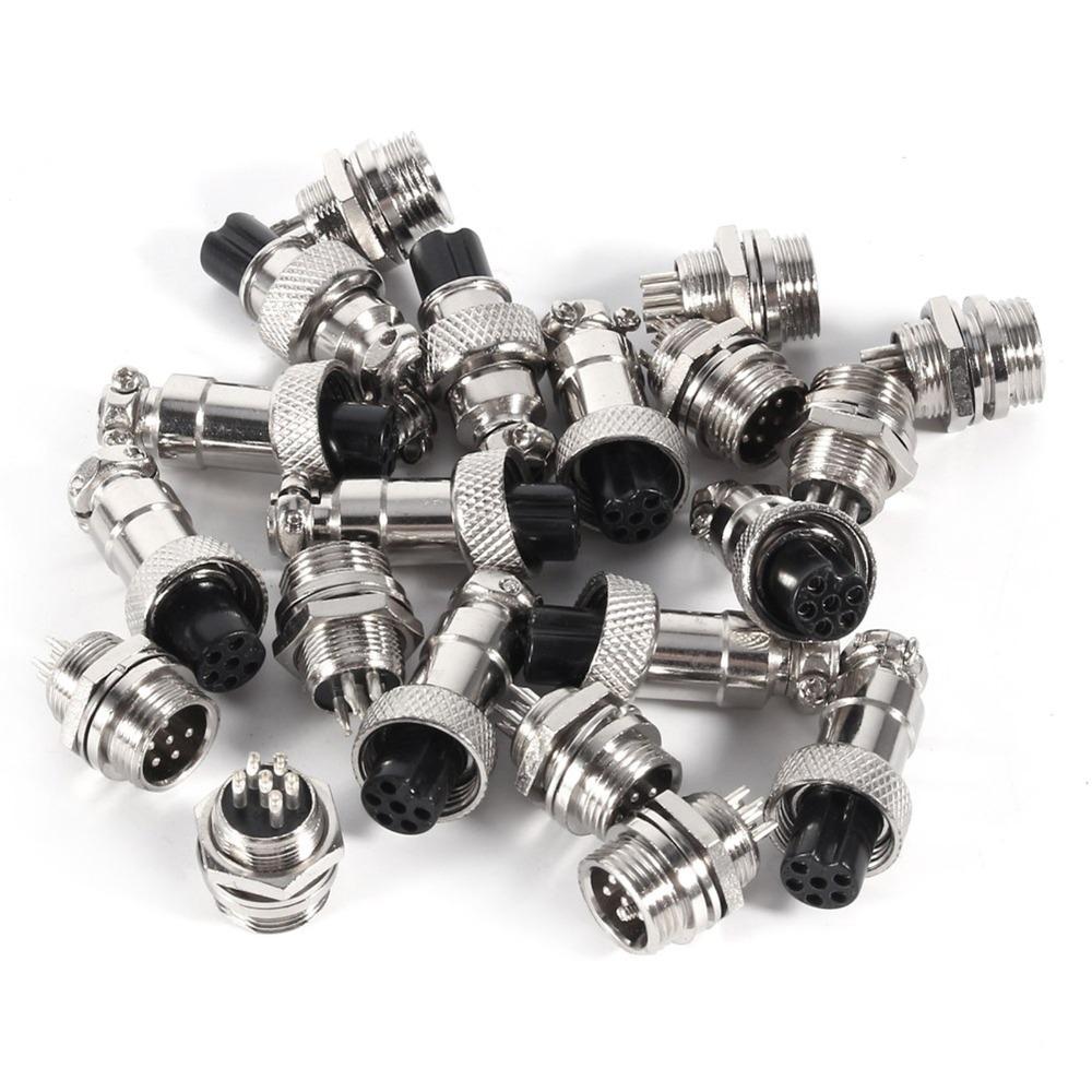 10 Set GX12 2/3/5/6 Pin Aviation Connector 5A Male Female Aviation Plug 12mm Waterproof Panel Connector Data Acquisition Systems