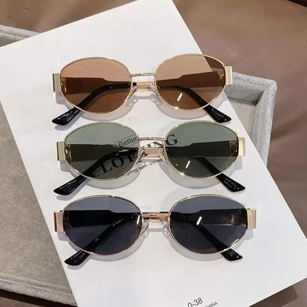 New Elliptical Frame Fashionable Sunglasses for Men Women Unisex Vintage Oval Sunglasses Personalized Sunglasses For Friend Gift