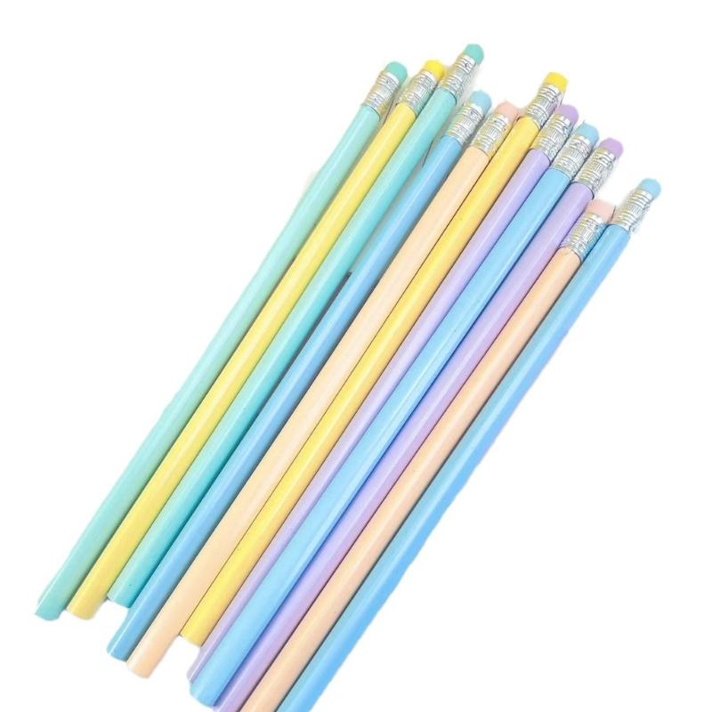 30Pieces Wood Pencil with Erasers Triangular Drawing Pencils Ergonomic Grip for Students Artists Sketching Drawing