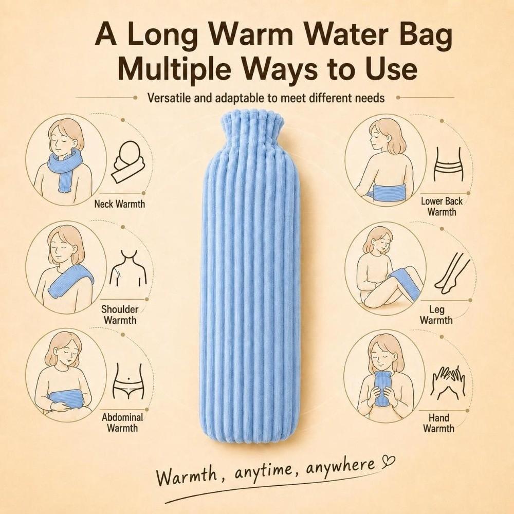 500ml/1000ml/2500ml Hot Water Bag Extra Long Warm Water Bag Long Hot Water Bottle  Winter Heating