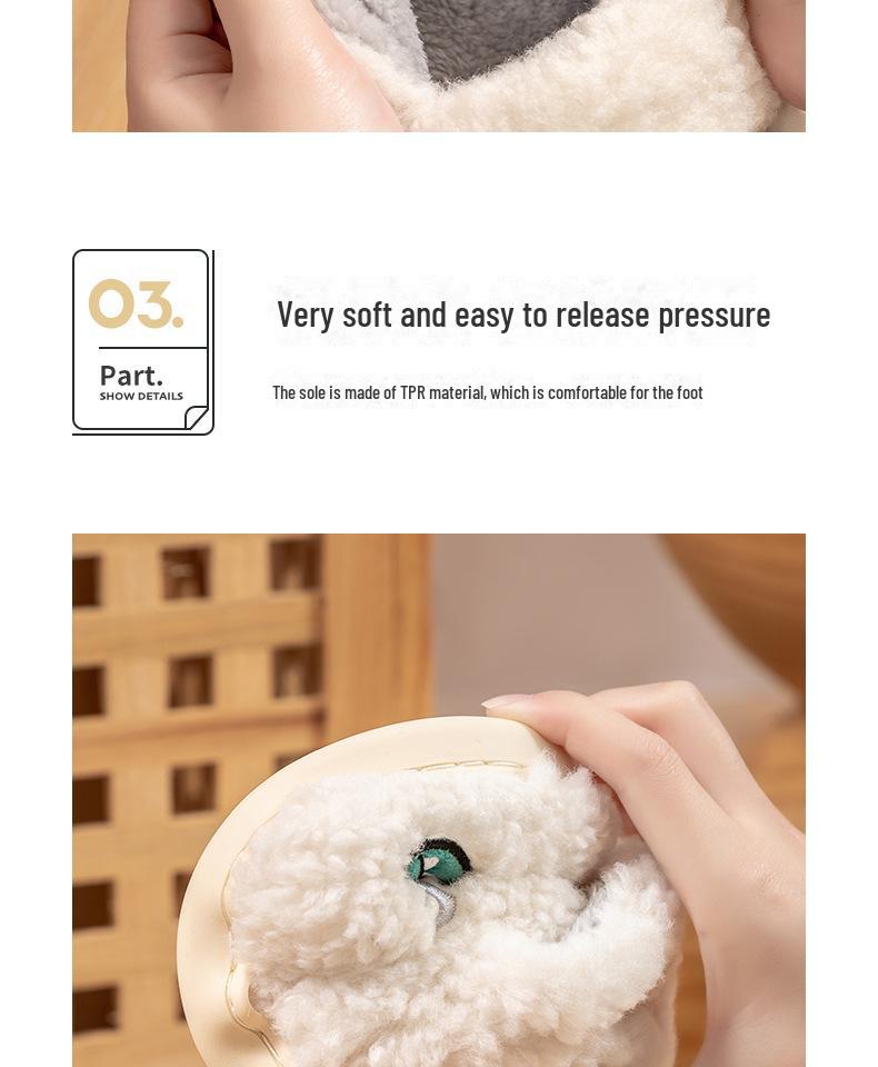 Men's & Women's Winter 2024 Plush Cotton Slippers - Furry, Warm Indoor Heel Shoes