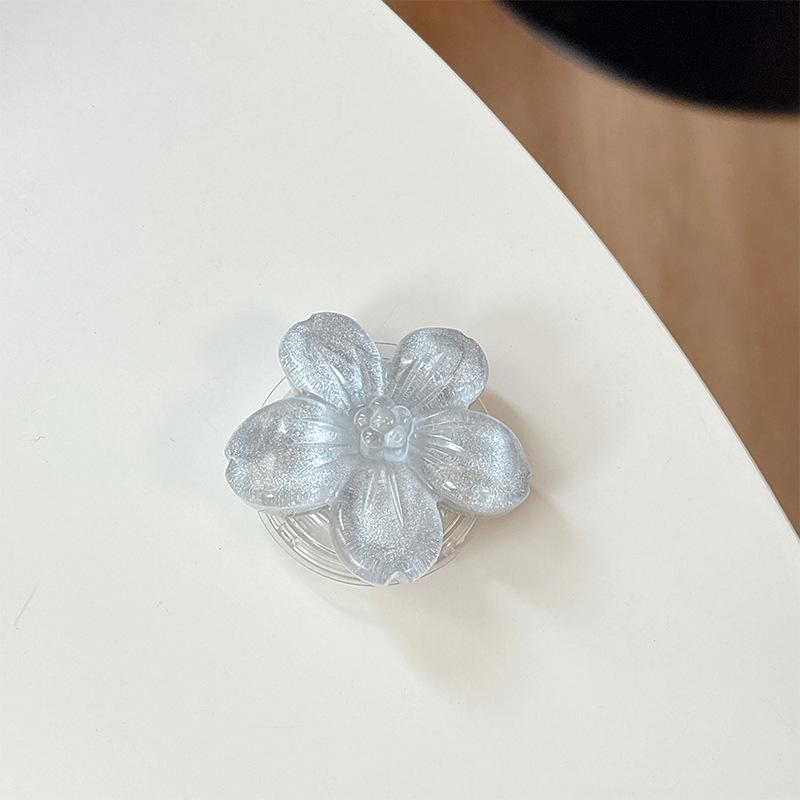 Solid Color Glitter Flower Mobile Phone Airbag Bracket Wind Japanese Women'S Sticky Desktop Bracket Portable