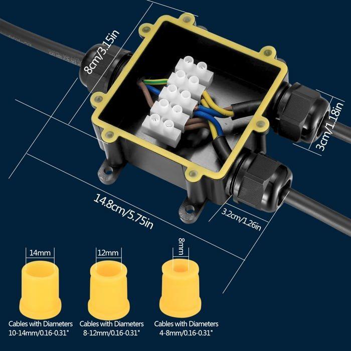 Boîte de dérivation - Jttxiu - 006 - IP68 - Étanche - Montage en surface