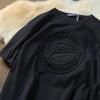 T-shirt estiva coreana concava convessa tridimensionale con scritta a girocollo e maniche corte per uomo e donna, maglia base, top trendy