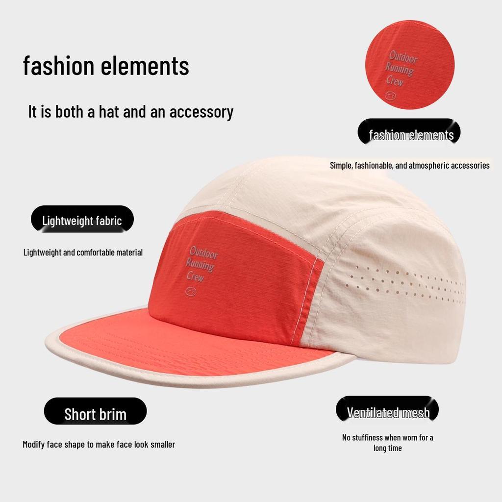 Women's Retro Quick-Dry Duckbill Sun Hat - Short Brim Baseball Cap for Summer Outdoor Casual Wear