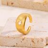 Gold-Plated Titanium Steel Open Ring with Retro Geometric Design