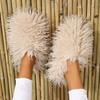 Fashion New Women's Wool winter Slippers Wool Home Warmth Flat Bottom Non slip Sleeve Durable Sandals Fashion Large size Slippers 36-46