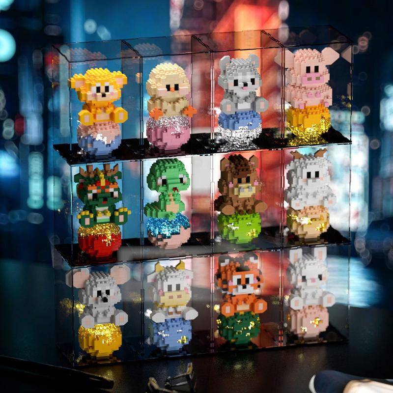 Twelve Zodiac Planet Small Particle Micro-Assembled Building Block Toys Children'S Educational Dragon Year Gift Ornaments