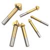 90 Degree Three Blade Full Grind Chamfer Cutter for Hole Enlargement Deburring Spot Facer Drill 6pc Woodwork Drill Bit Tool Set