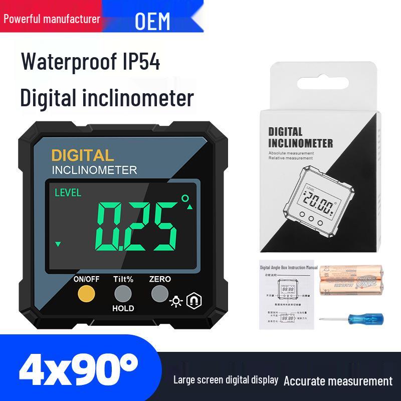 Digital Display Dual Laser Inclinometer with Four-Sided Magnet