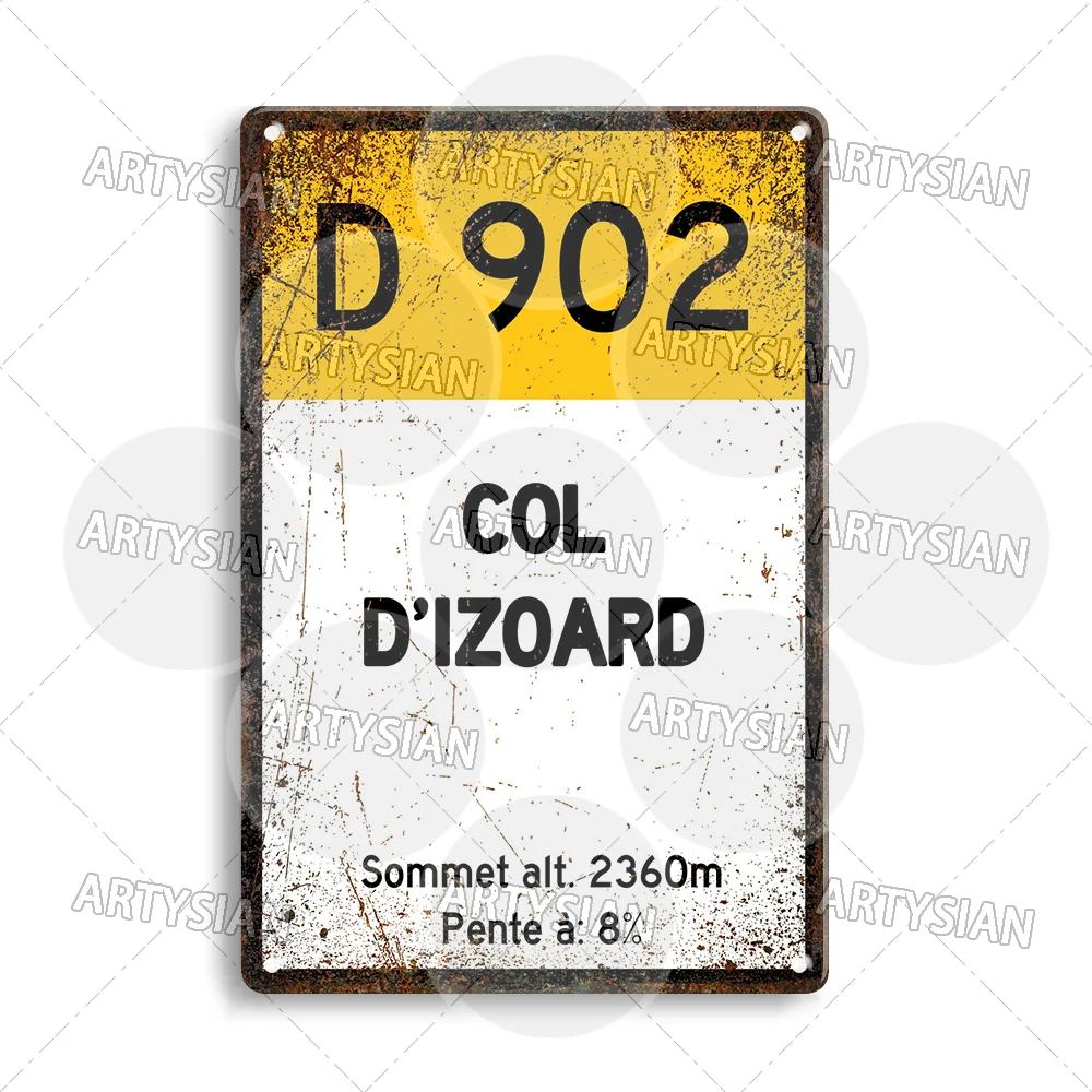 Turul Franței Ciclism Placă metalică Reper ALPE d'HUEZ Col D'Aubisque Col du Granon Peyresourde d'IZOARD l'ISERAN BONETTE