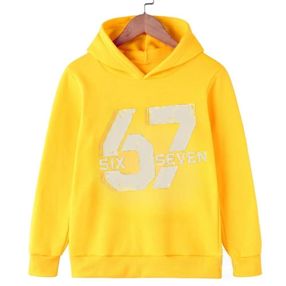 Fashion Men and Women's Hoodies Funny Letter 6 7 Print Hoodies Pullover Casual Sweatshirt Top Outdoor Long Sleeve Clothing