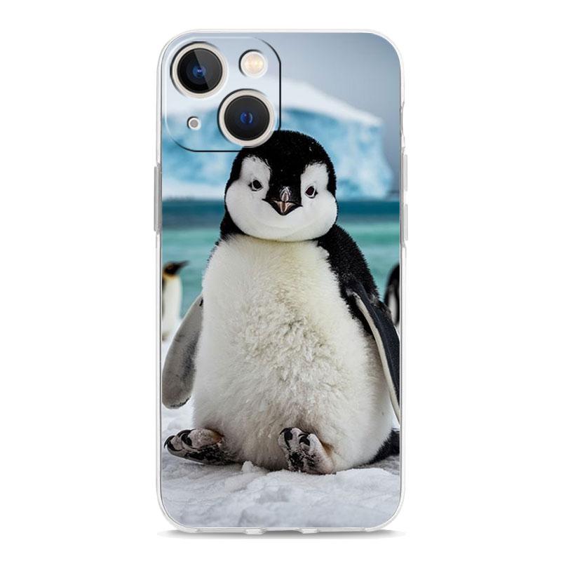 

Чехол для телефона iPhone 16 15 14 13 12 11 Pro Max XS X XR 7 8 Plus мягкий Ударопрочный ТПУ Прозрачная крышка пингвин арктический iPhone 12Pro Max