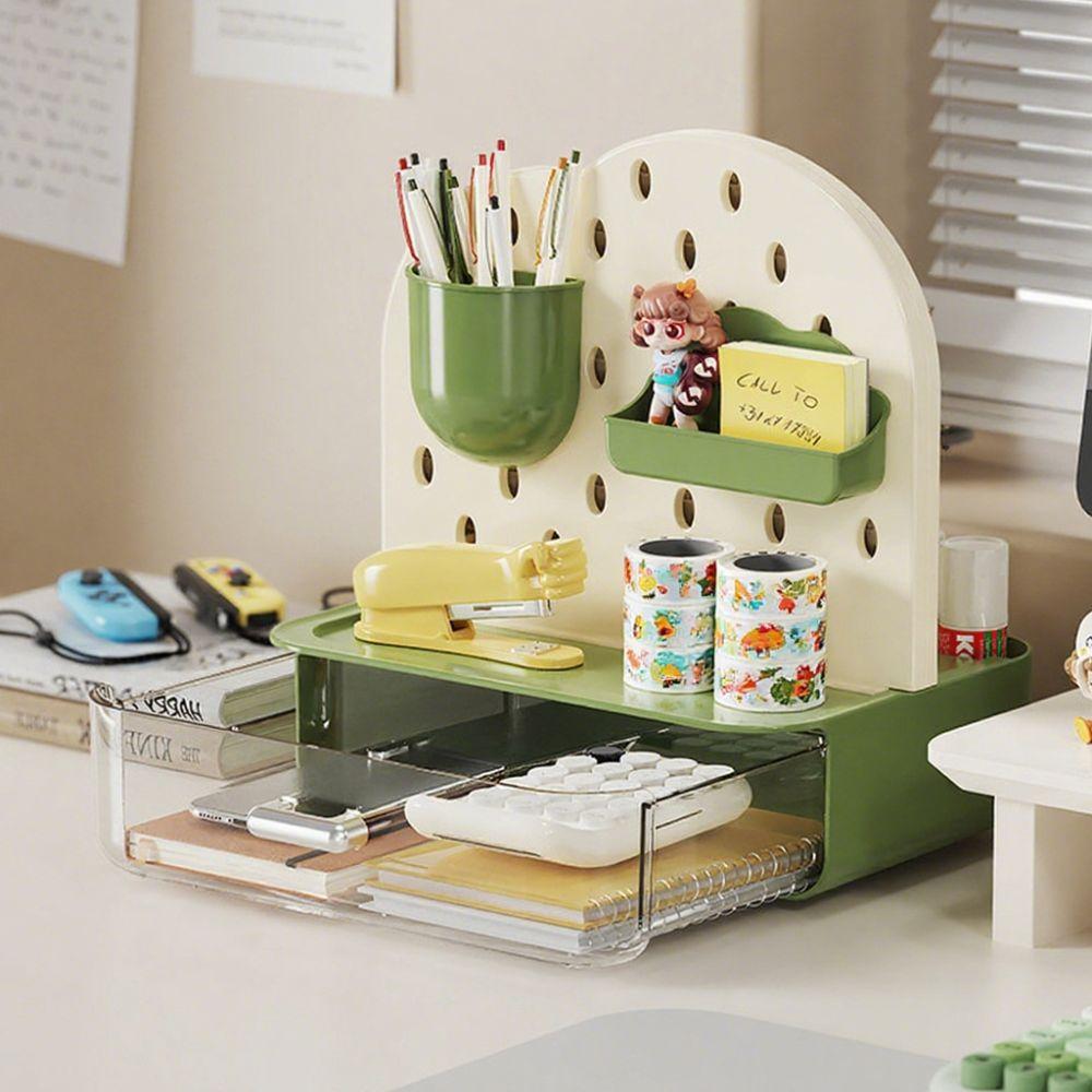 With Drawers Cave Board Stand Multifunctional Desk Organizer Space Saving Pen Holder  Workstation