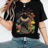Mysterious Eye and Fantasy Mushroom Dream Pattern Tshirt Short Sleeve Casual Round Neck Top SpringSummer Womens Wear