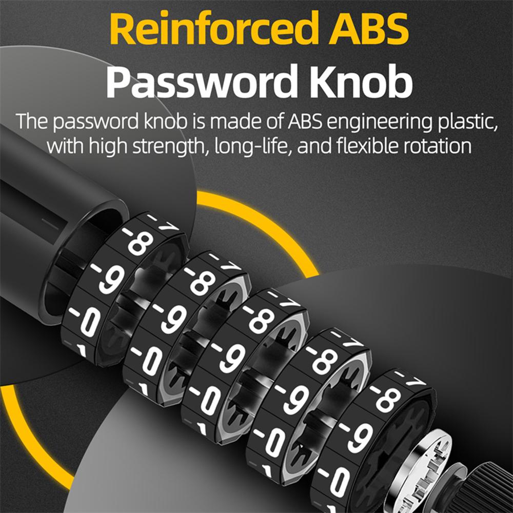 Bicycle Lock 90cm/120cm/150cm Bicycle Lock Cable High Security 5 Digit Resettable Combination Lock