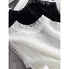 Gilet Tricoté Sans Manches en Dentelle Élégant avec Col Haut en Maille Chemise de Base pour Femme pour le Port Intérieur