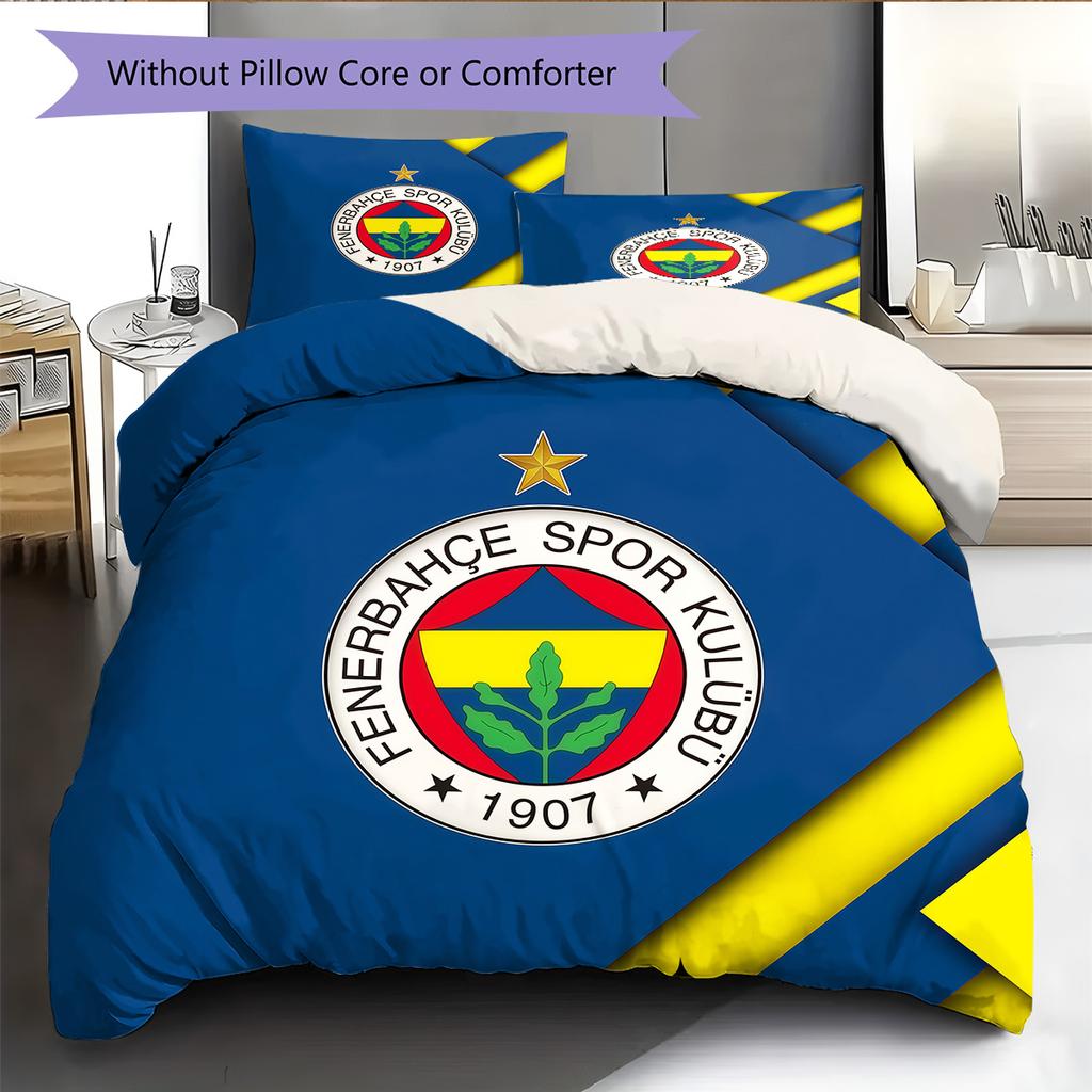Set Copripiumino Trapuntato con Motivo Fenerbahçe S.K Decorazione per la Casa Regalo (1 * copripiumino + 2 * federe senza imbottitura)