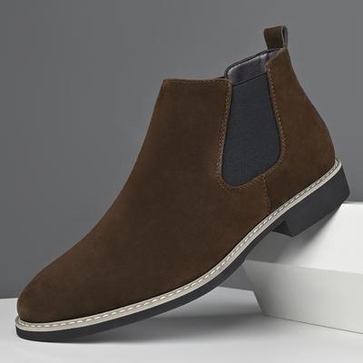 Mode Mode Herren Chelsea Boots Mid Top Leder Freizeitschuhe Neu Vintage Stil Männlich Handgefertigtes Schuhwerk Businesskleid Herren Stiefeletten