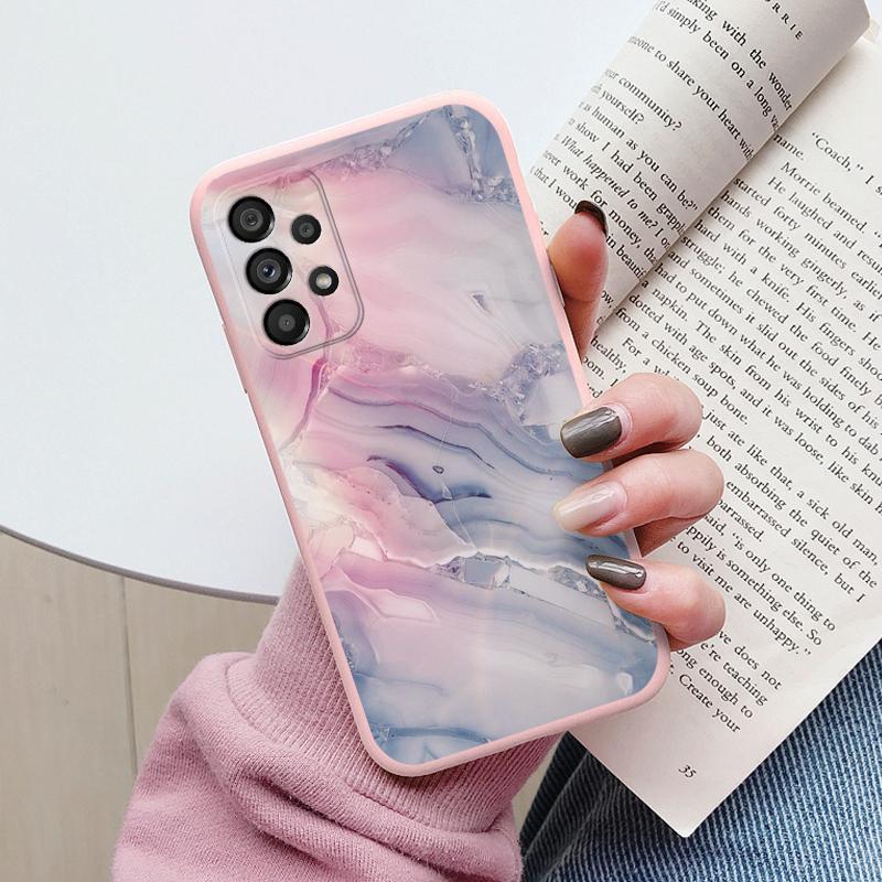 Case For Samsung Galaxy A53 5G A 53 Back Cover Protective Silicone Funda Fashion Marble Stone Texture Coque For Samsung A53 Capa