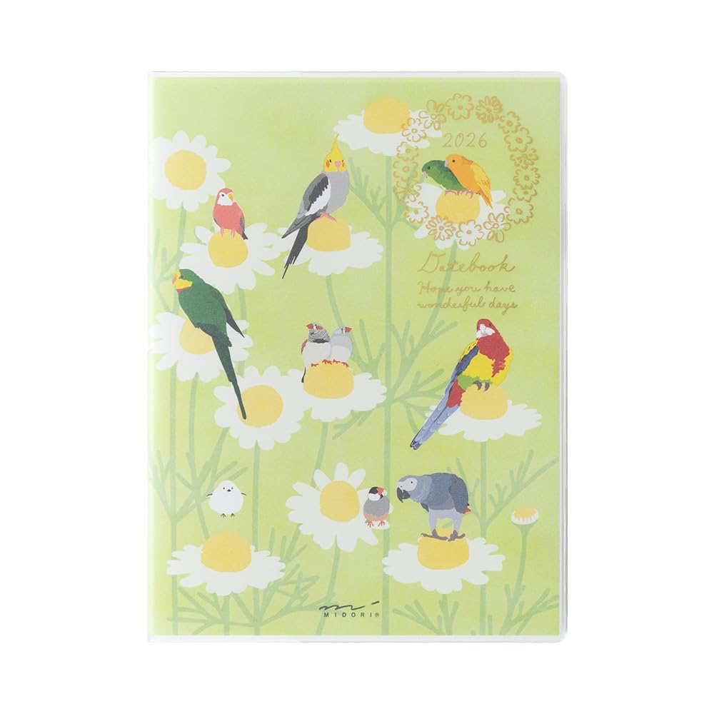 

Midori Pocket Bird 22369006 January Diary, 2026, A6, Weekly, Pattern, (Starts 2026)