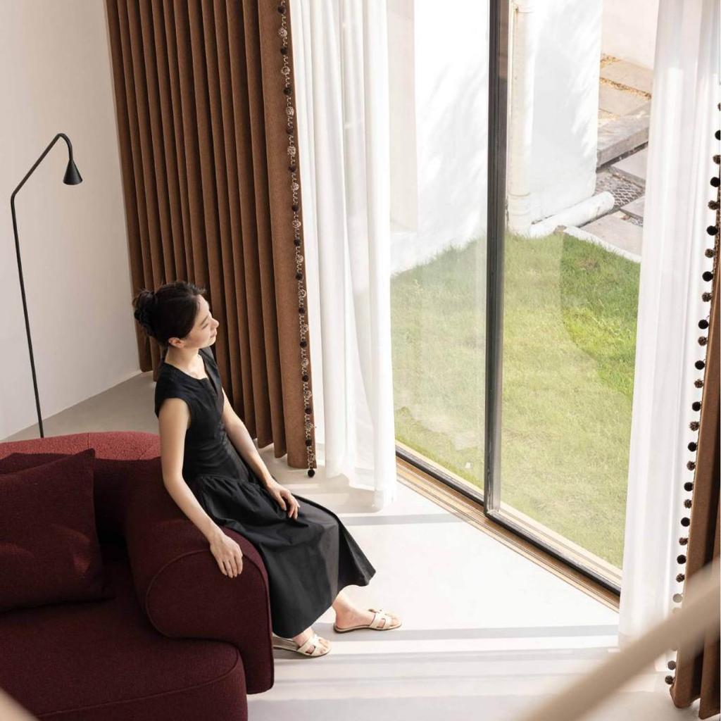 Elegant Double-Sided Cotton Linen Light-Blocking Curtains with Retro Design and Multiple Specifications