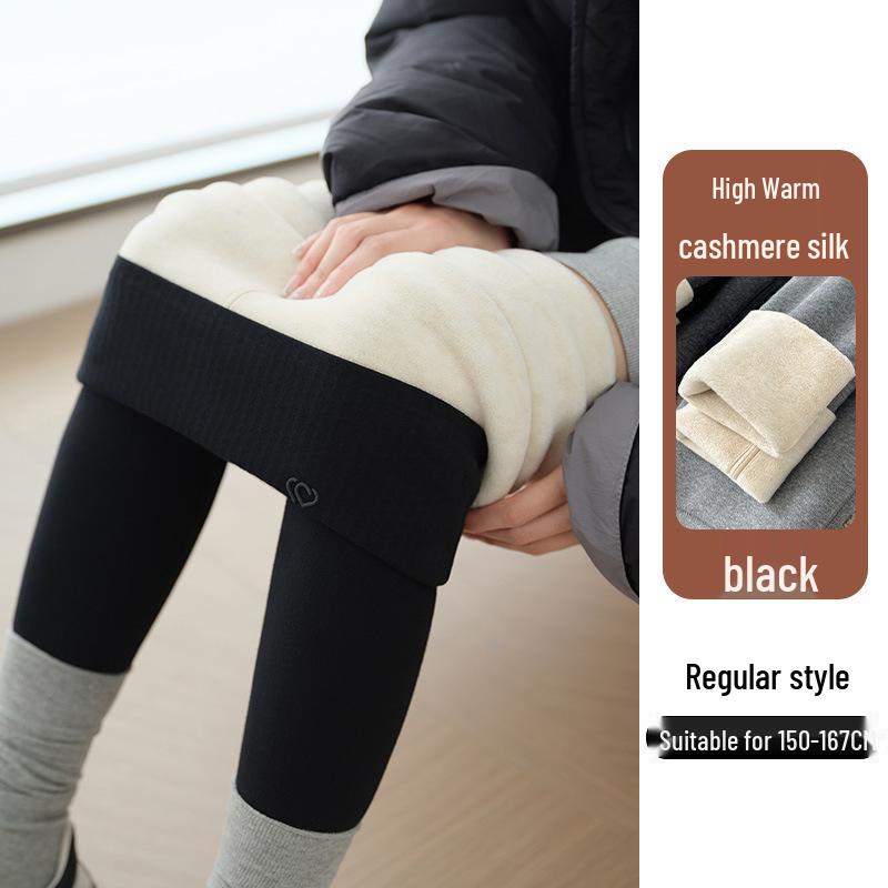 Korean Style High Waist Velvet Base Layer Pants for Women - Winter Slimming, Comfortable, Stretchy, and Non-Bulky.