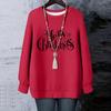 Ladies' Christmas Printed Round Neck Long Sleeved T-shirt Sweatshirt Top