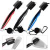 Portable Double Side Golf Club Cleaning Brush with Retractable Line Carabiner