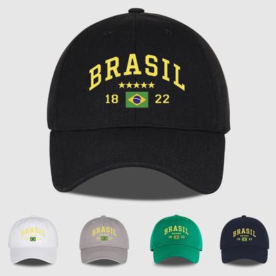 Brazil Flag FiveStar SoftTop Baseball Cap Stylish Athletic Look Perfect for Daily Match Viewing and Outdoor Sports Great Gift