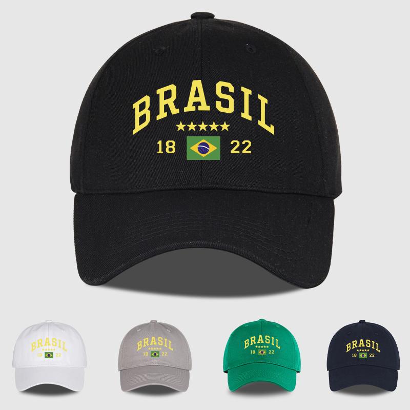 Brazil Flag FiveStar SoftTop Baseball Cap Stylish Athletic Look Perfect for Daily Match Viewing and Outdoor Sports Great Gift