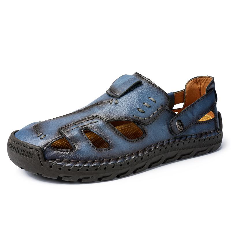 

20252025 популярные летние мужские сандалии большого размера, сверхлегкие мужские туфли с дырочками, плоские тапочки, повседневная обувь 46