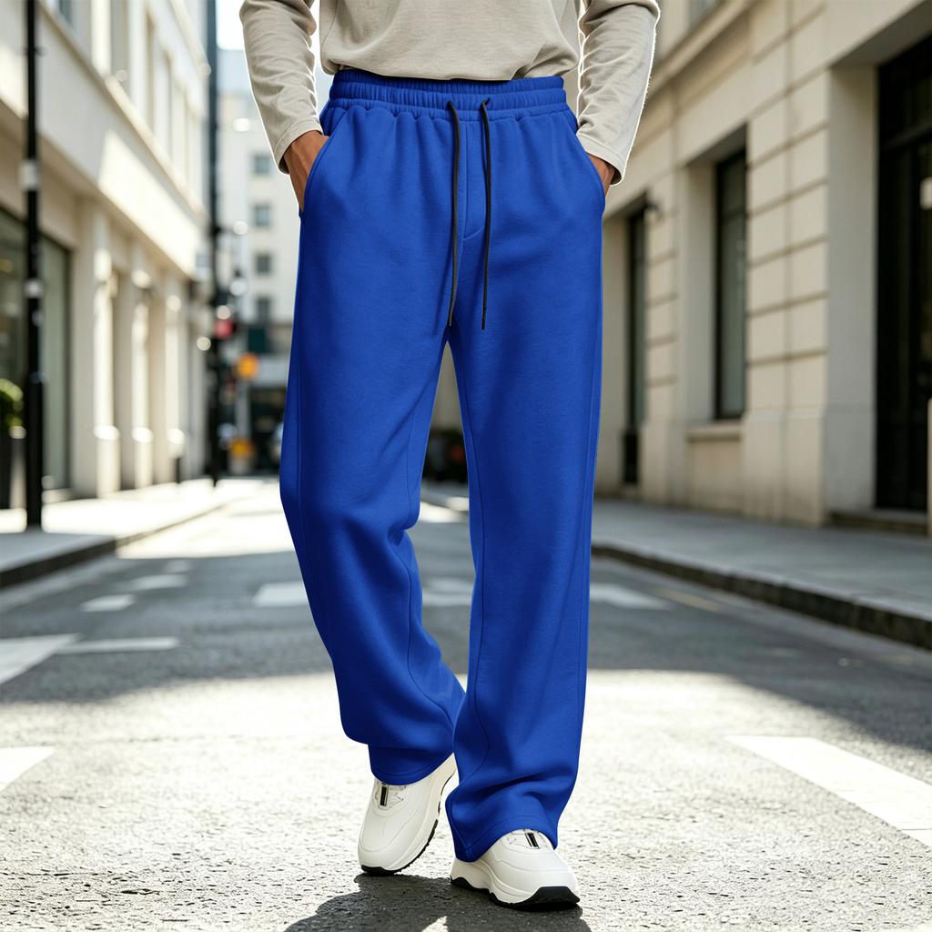 Pantaloni da Jogging Larghi da Uomo a Vita Alta, Vestibilità Larga, Casual, Colorati, per l'Autunno