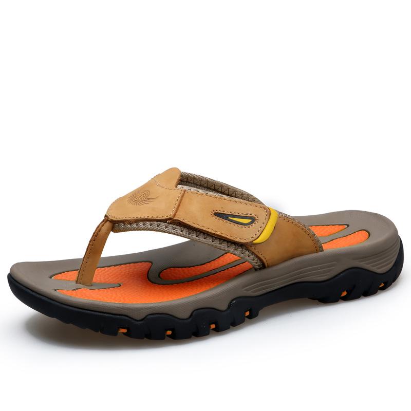 Infradito in Pelle da Uomo Taglia Larga: Sandali Estivi a Infradito Slip-On per Sport all'Aperto e Spiaggia