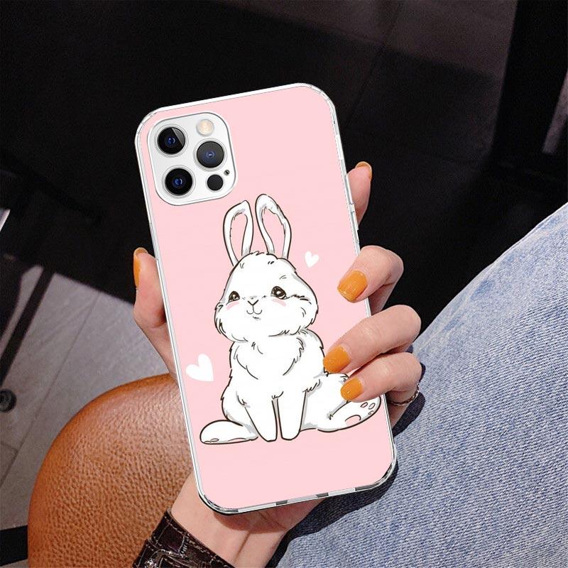 

Cute Bunny Baby Rabbits Phnoe Case for Iphone 17 Air 16 16E 11 12 13 Mini 14 Plus 15 Pro Max 7 8 + SE 2020 Phone Cover Coque 17 iPhone 15 Pro