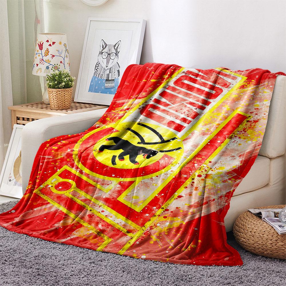 Union Berlin Logo Aufgedruckte Flanelldecke, weicher Überwurf für Schlafzimmer Sofa, waschbar, Fanartikel, tolles Geschenk.